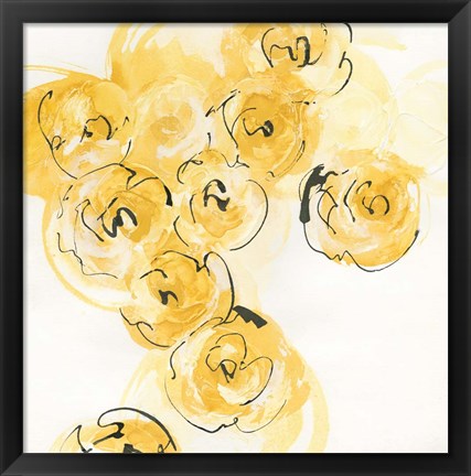 Framed Yellow Roses Anew I Print