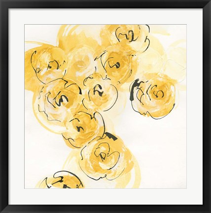 Framed Yellow Roses Anew I Print