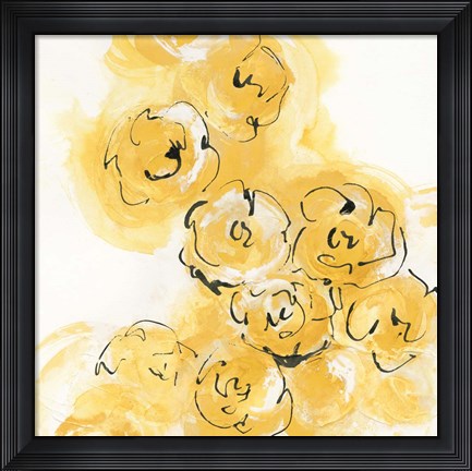 Framed Yellow Roses Anew II Print