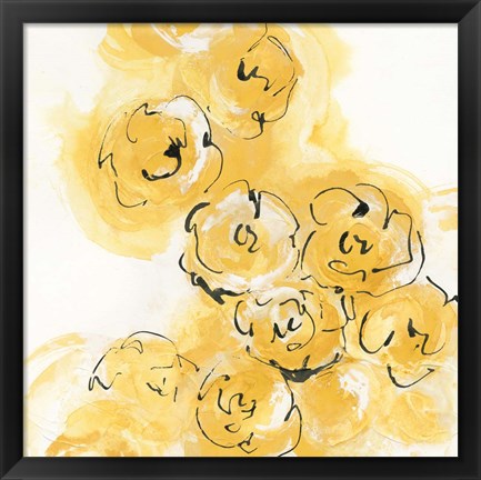 Framed Yellow Roses Anew II Print