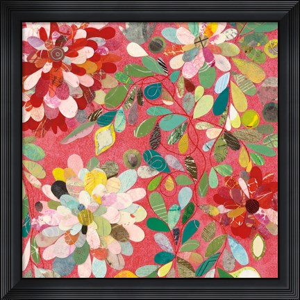 Framed Red and Pink Dahlia II Print