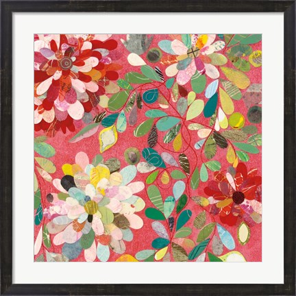 Framed Red and Pink Dahlia II Print