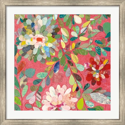 Framed Red and Pink Dahlia III Print