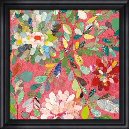 Framed Red and Pink Dahlia III Print