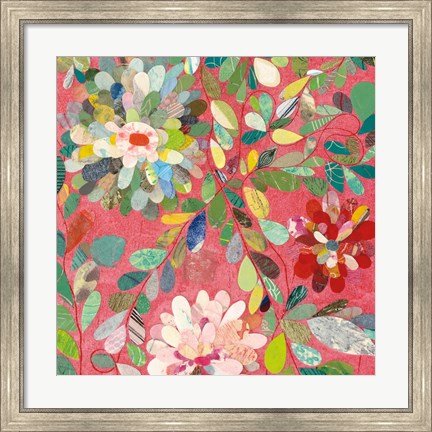 Framed Red and Pink Dahlia III Print