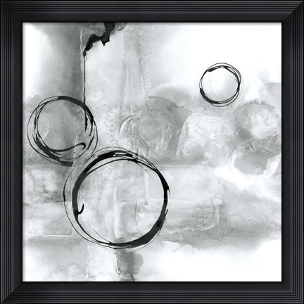 Framed Full Circle I Gray Print
