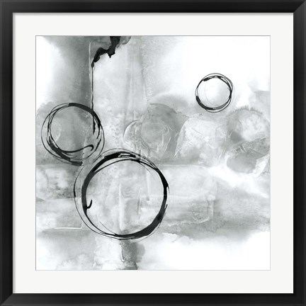 Framed Full Circle I Gray Print