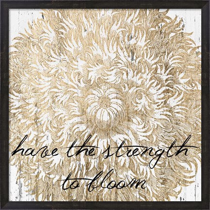 Framed Metallic Floral Quote II Print