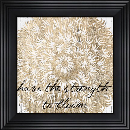 Framed Metallic Floral Quote II Print