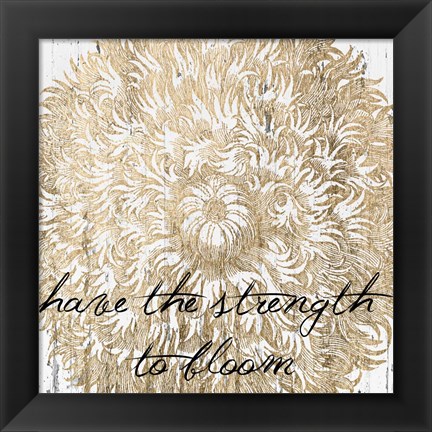 Framed Metallic Floral Quote II Print