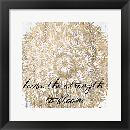 Framed Metallic Floral Quote II Print