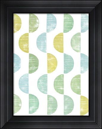 Framed Semi Circle Block Print II Print