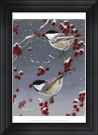 Framed Winter Chickadees II Print