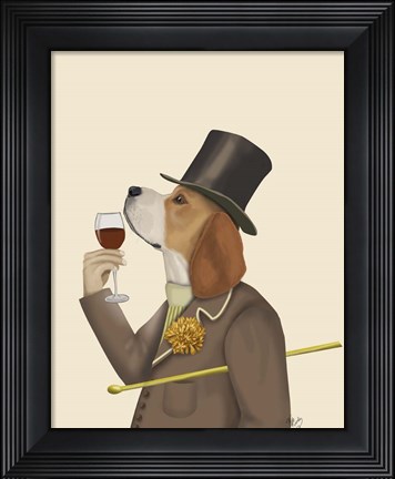 Framed Beagle Wine Snob Print