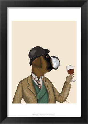 Framed Boxer Wine Snob Print