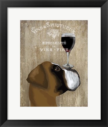 Framed Dog Au Vin Boxer Print