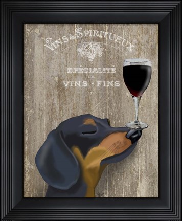 Framed Dog Au Vin Dachshund Print