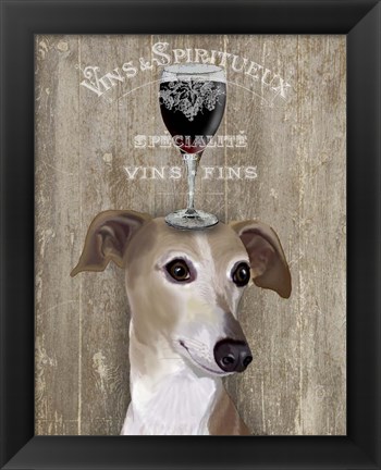 Framed Dog Au Vin Greyhound Print