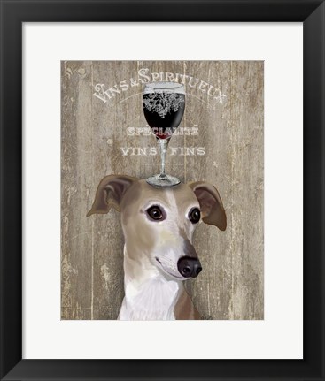 Framed Dog Au Vin Greyhound Print