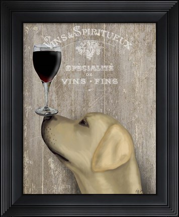 Framed Dog Au Vin Yellow Labrador Print