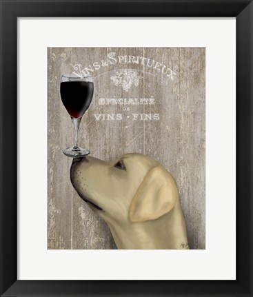 Framed Dog Au Vin Yellow Labrador Print