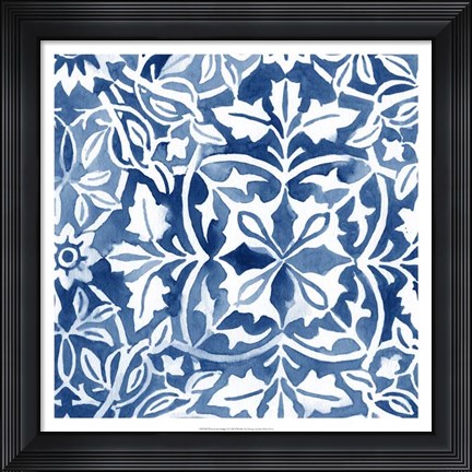 Framed Watercolor Indigo I Print