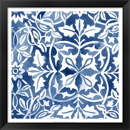 Framed Watercolor Indigo I Print