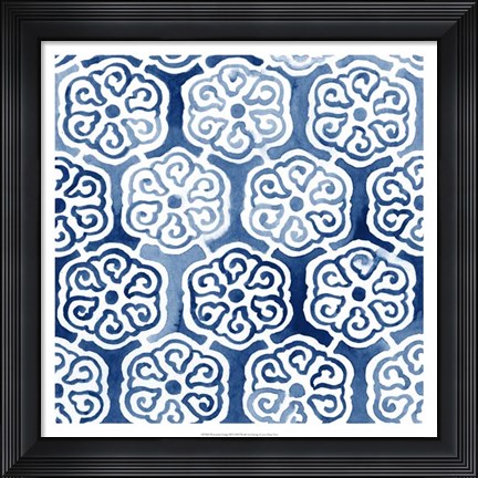 Framed Watercolor Indigo III Print