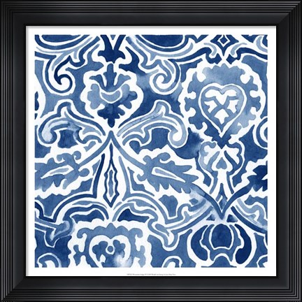 Framed Watercolor Indigo IV Print