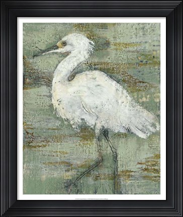 Framed Textured Heron I Print