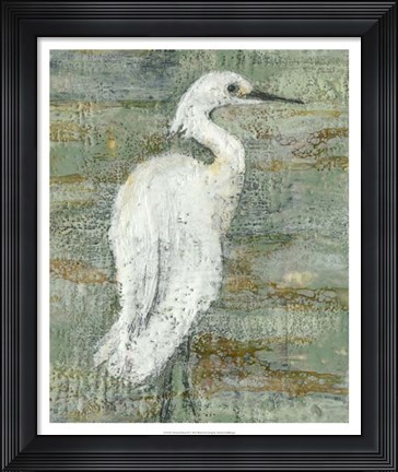 Framed Textured Heron II Print