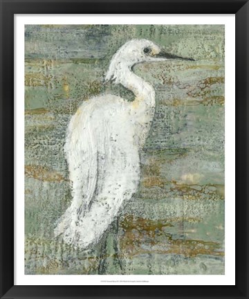 Framed Textured Heron II Print