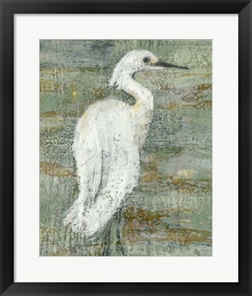 Framed Textured Heron II Print
