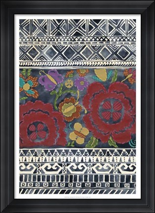 Framed Batik Embroidery II Print