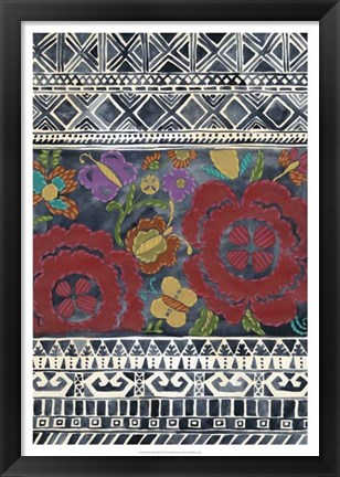 Framed Batik Embroidery II Print