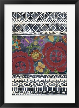Framed Batik Embroidery II Print