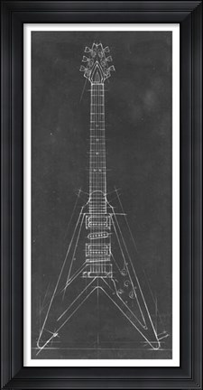 Framed Electric Guitar Blueprint I Print