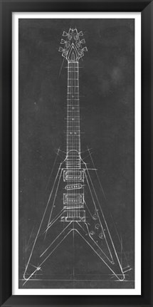 Framed Electric Guitar Blueprint I Print