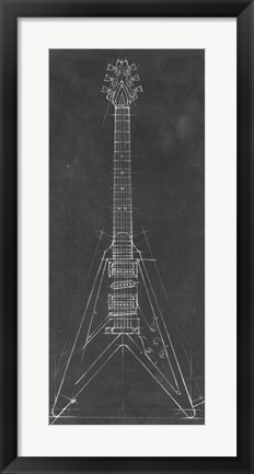 Framed Electric Guitar Blueprint I Print