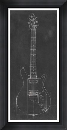 Framed Electric Guitar Blueprint II Print