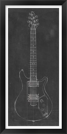 Framed Electric Guitar Blueprint II Print