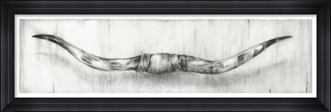 Framed Mounted Longhorns Print