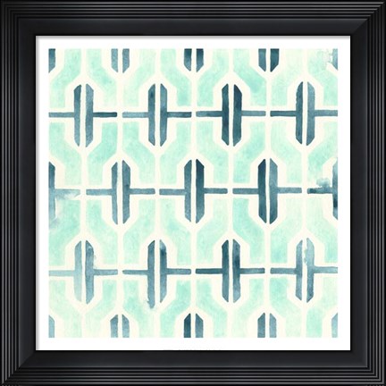 Framed Ocean Tile I Print