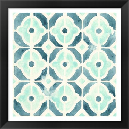 Framed Ocean Tile II Print