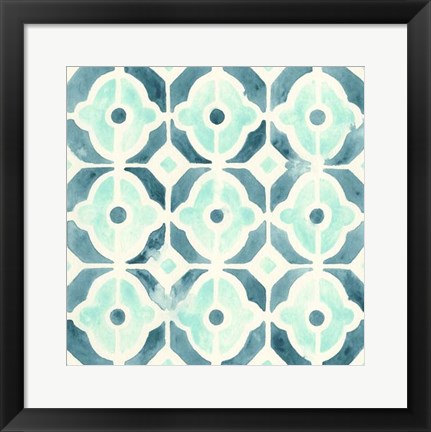 Framed Ocean Tile II Print