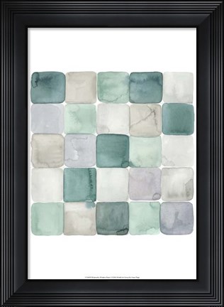 Framed Watercolor Window Panes I Print