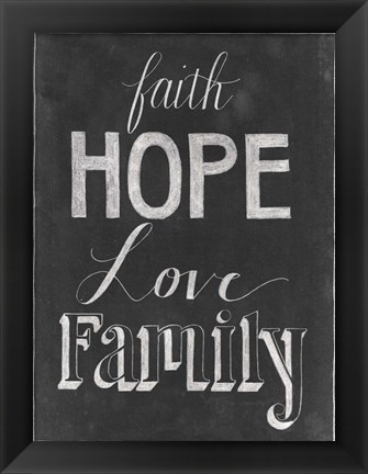 Framed Chalkboard Faith I Print