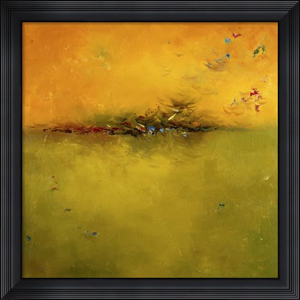 Framed Green Sunset Print
