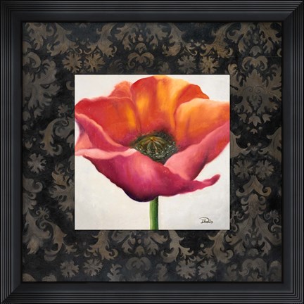 Framed Poppy Flower I Print