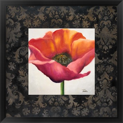 Framed Poppy Flower I Print